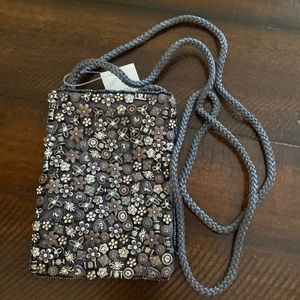 DJ Mini Gray Embellished Crossbody  NWT